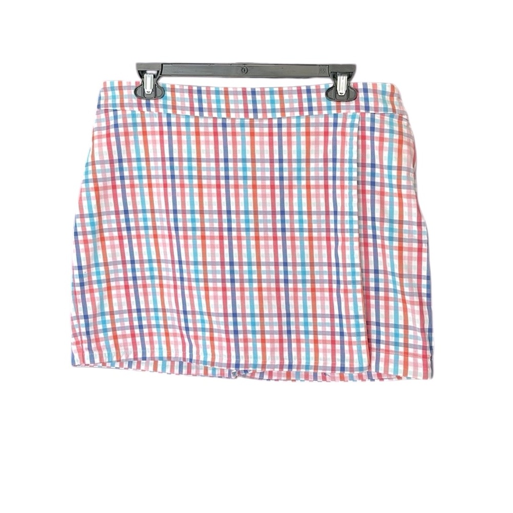Talbots colorful plaid skort …sz12p… side zip…madras